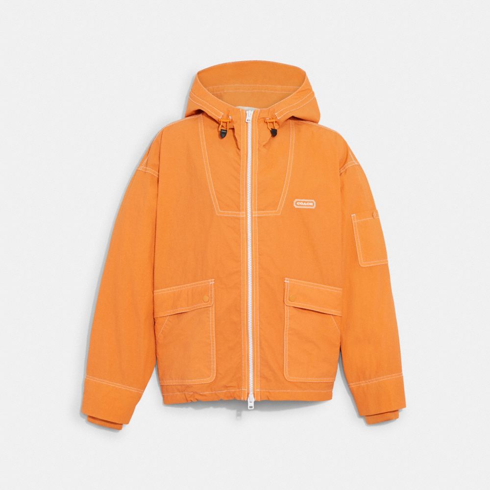 COACH®,LIGHTWEIGHT WINDBREAKER,Faded Orange,Front View