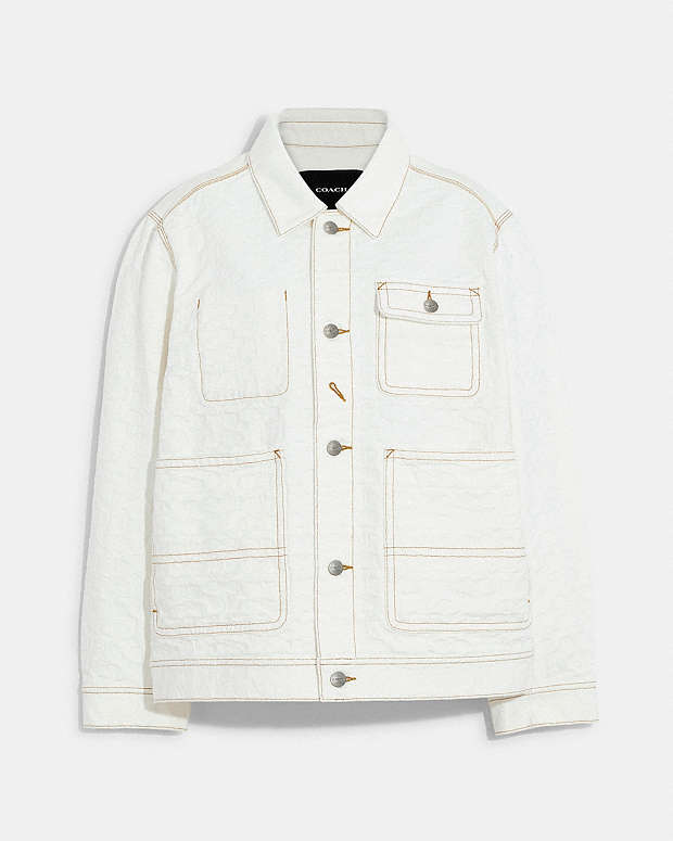 chanel white denim jacket