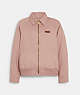 COACH®,HARRINGTON JACKET,Cotton/Polyester,Dusty Pink,Front View