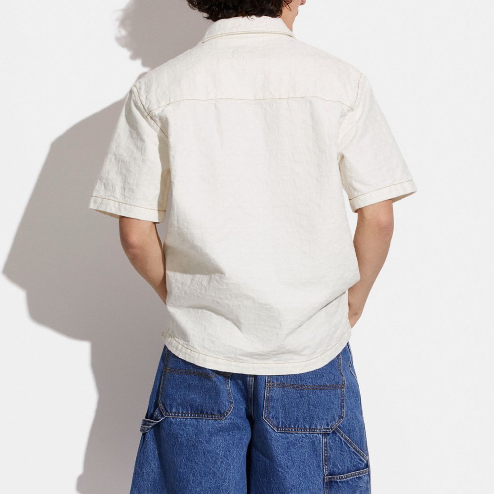 COACH®,CHEMISE CAMP EN DENIM,coton,Blanc,Scale View