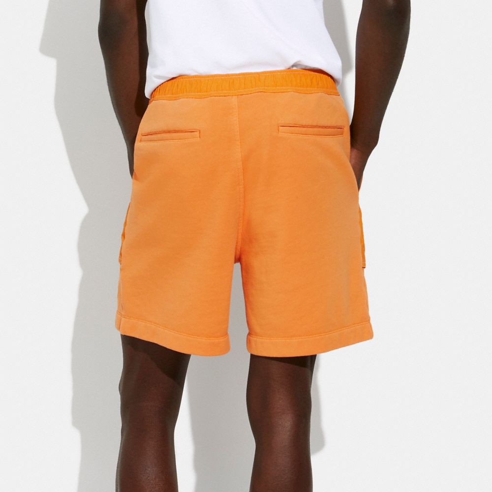 COACH®,MIXED MATERIAL SHORTS,Faded Orange,Scale View