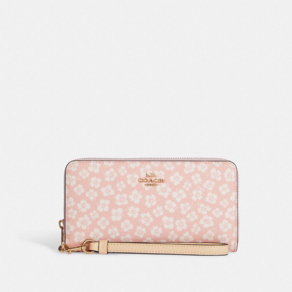 Long Zip Around Wallet With Graphic Ditsy Floral Print