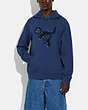 COACH®,PATCHWORK REXY HOODIE IN ORGANIC COTTON,cotton,Deep Blue,Scale View