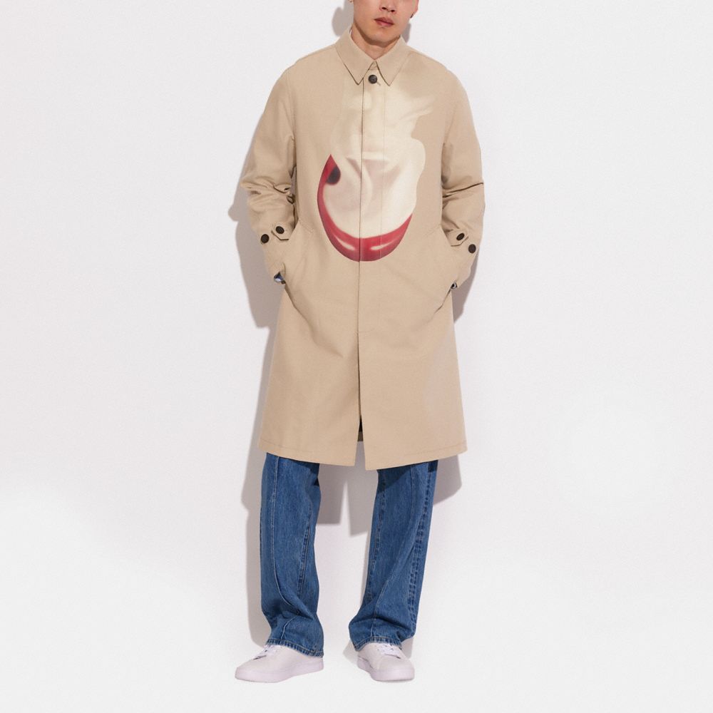 COACH®,COACH X TOM WESSELMANN TRENCH COAT IN ORGANIC COTTON,Khaki,Scale View