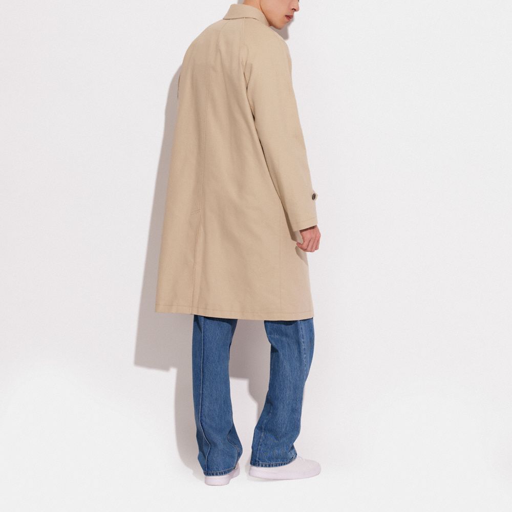 COACH®,COACH X TOM WESSELMANN TRENCH COAT IN ORGANIC COTTON,Khaki,Scale View