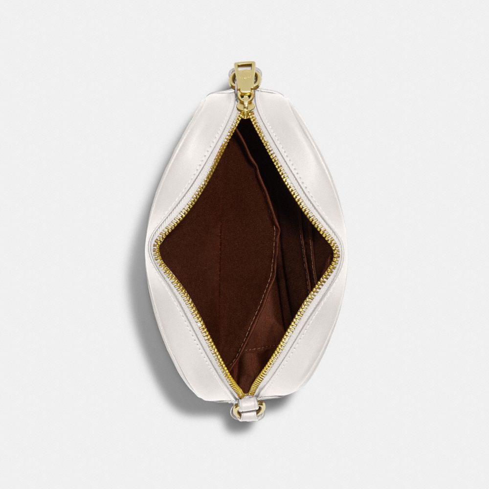COACH®,Mini Jamie Camera Bag In Signature Canvas,Canvas,Leather,Crossbody,PVC,Logo,Color Block,Gold Metal,Casual,Multi Color,Inside View,Top View
