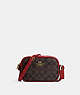 COACH®,MINI JAMIE CAMERA BAG IN SIGNATURE CANVAS,pvc,Small,Anniversary,Gold/Brown 1941 Red,Front View