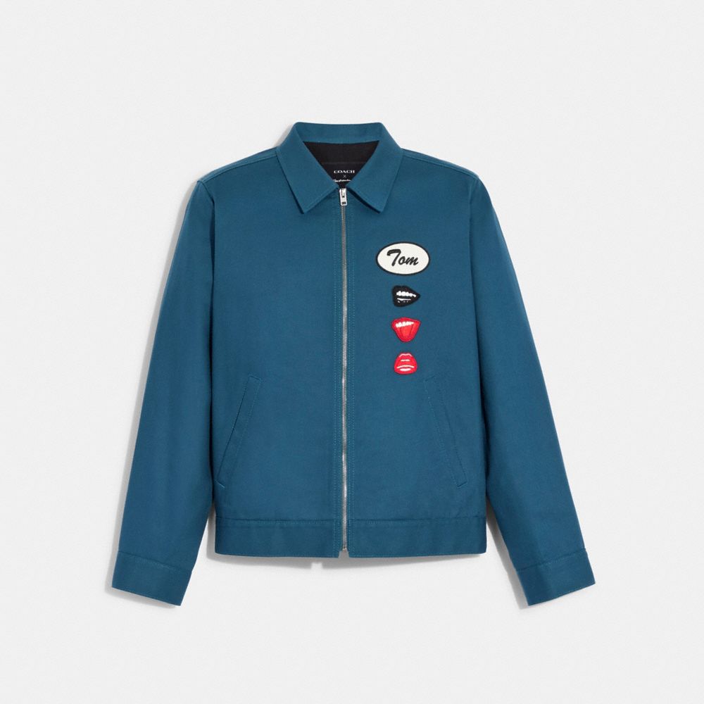 COACH®,COACH X TOM WESSELMANN WORKERS JACKET,Dark Teal,Front View image number 0