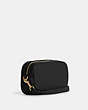 COACH®,JAMIE WRISTLET,Pebbled Leather,Small,Gold/Black,Angle View