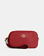 COACH®,JAMIE WRISTLET,Pebbled Leather,Small,Gold/1941 Red,Front View