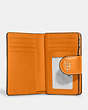 COACH®,MEDIUM CORNER ZIP WALLET WITH MINI VINTAGE ROSE PRINT,Im/Light Orange Multi,Inside View,Top View