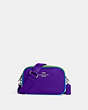 COACH®,MINI JAMIE CAMERA BAG IN COLORBLOCK,Mini,Silver/Sport Purple Multi,Front View