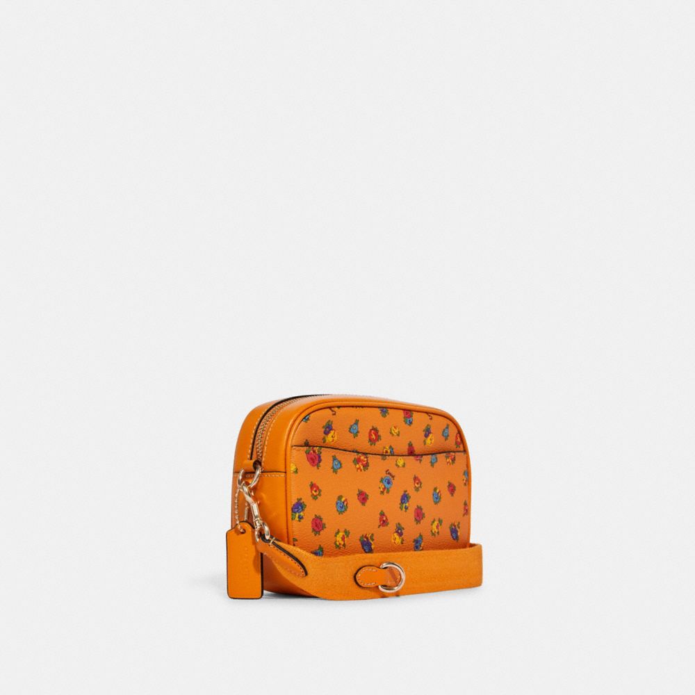 Coach rose print store camera bag