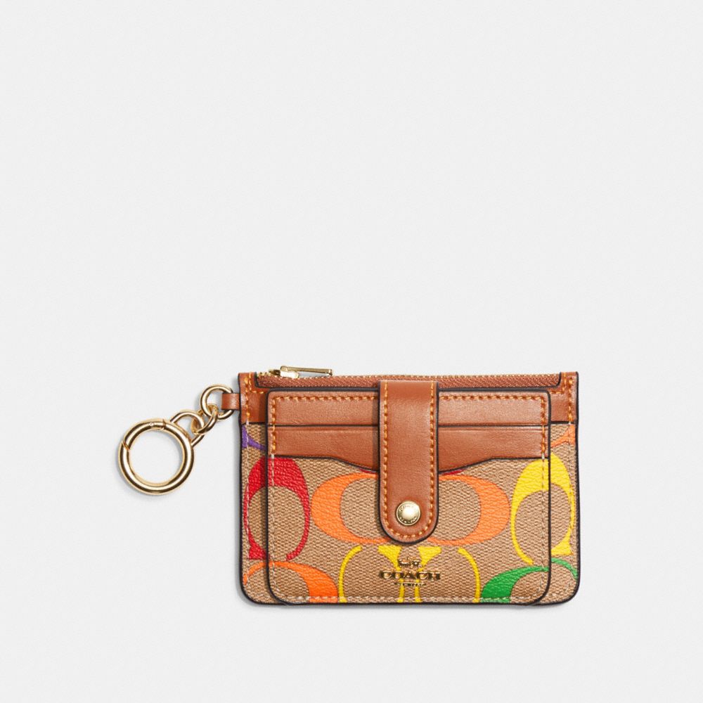 Coach key ring card case hot sale