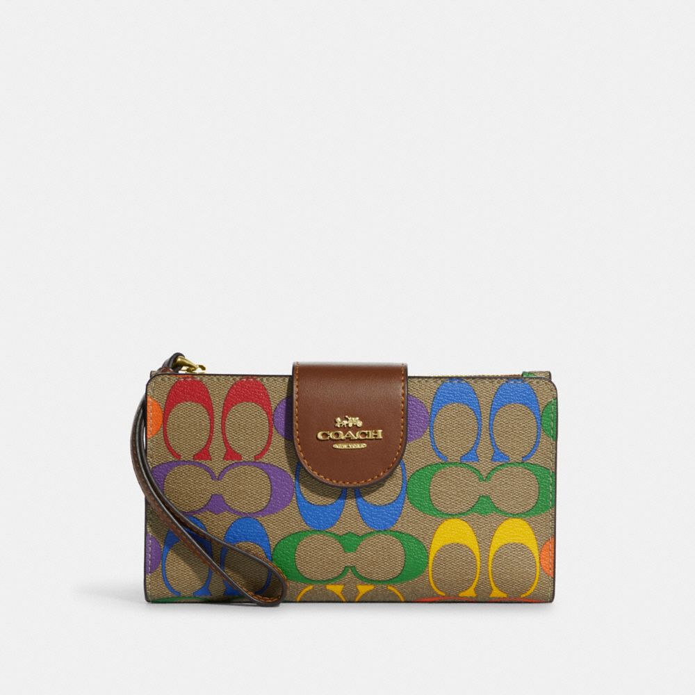 COACH OUTLET® | Tech Wallet In Rainbow Signature Canvas