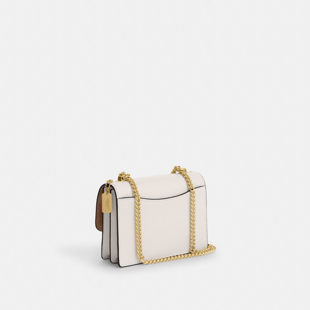 COACH®,MINI KLARE CROSSBODY,pvc,Or/Craie,Angle View