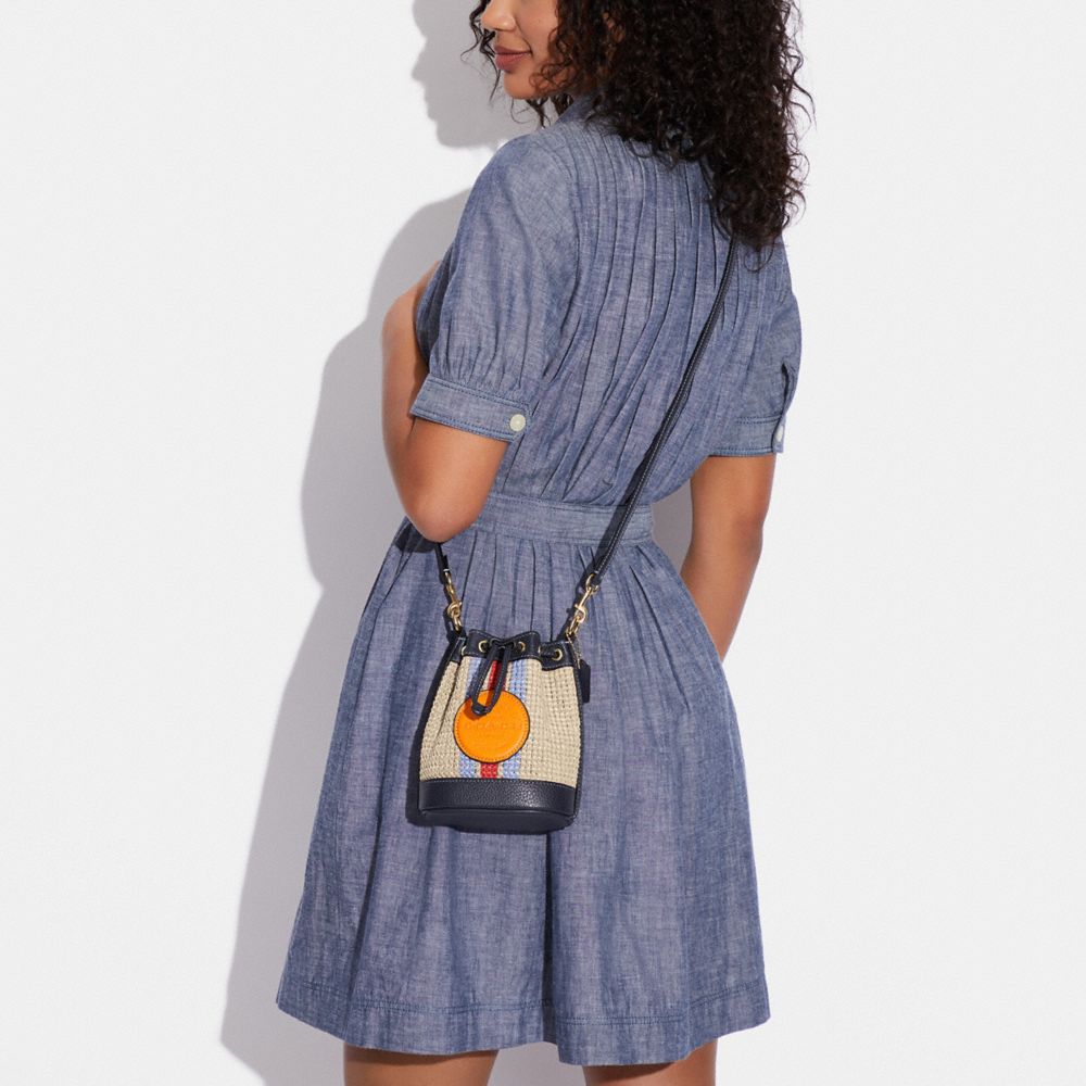 COACH®,Mini Dempsey Bucket Bag With Coach Patch,,Detail View
