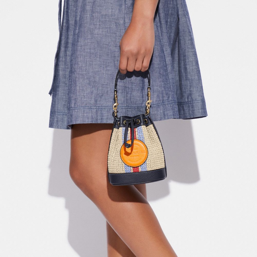 COACH®,Mini Dempsey Bucket Bag With Coach Patch,,Detail View