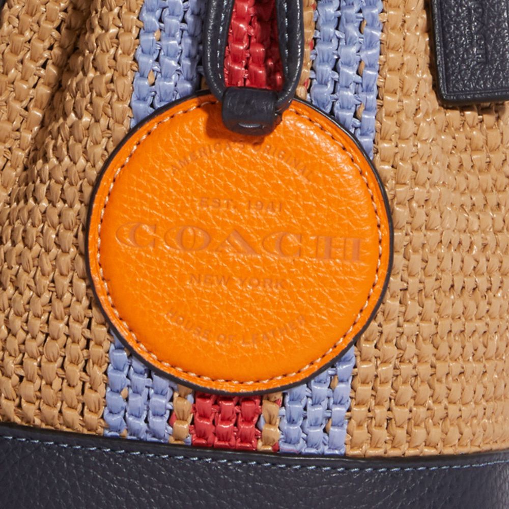 COACH OUTLET®  Mini Dempsey Bucket Bag In Signature Jacquard With Stripe  And Coach Patch