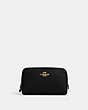 COACH®,ELLIS COSMETIC CASE,Leather,Small,Gold/Black,Front View