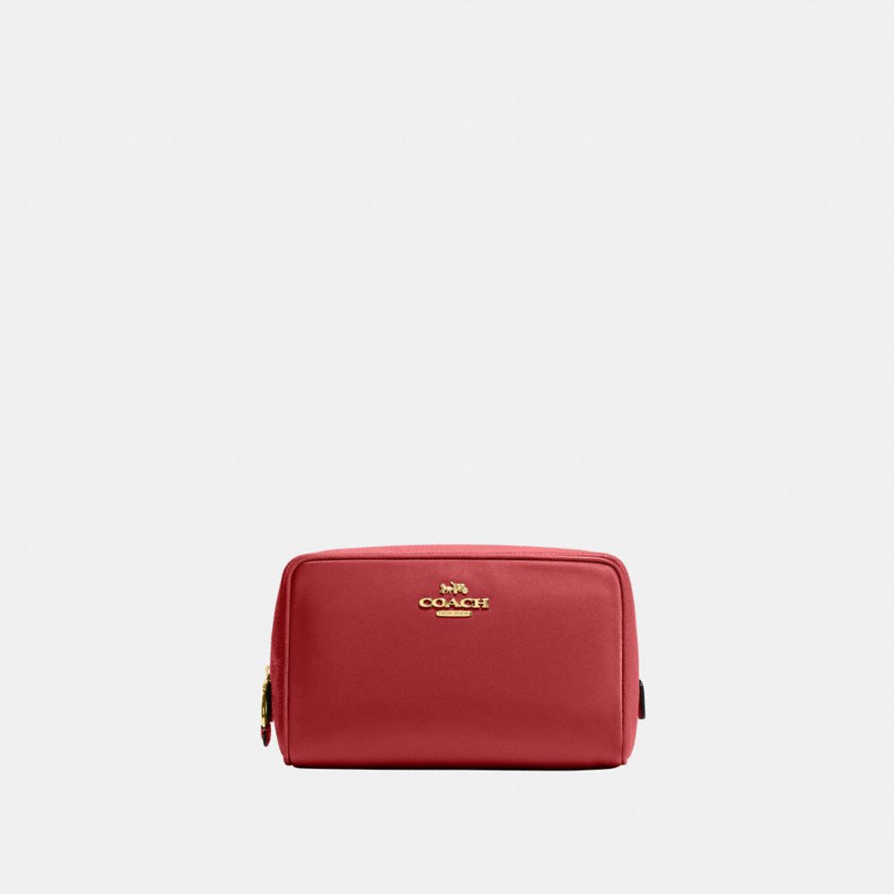 COACH®,ELLIS COSMETIC CASE,Small,Gold/1941 Red,Front View