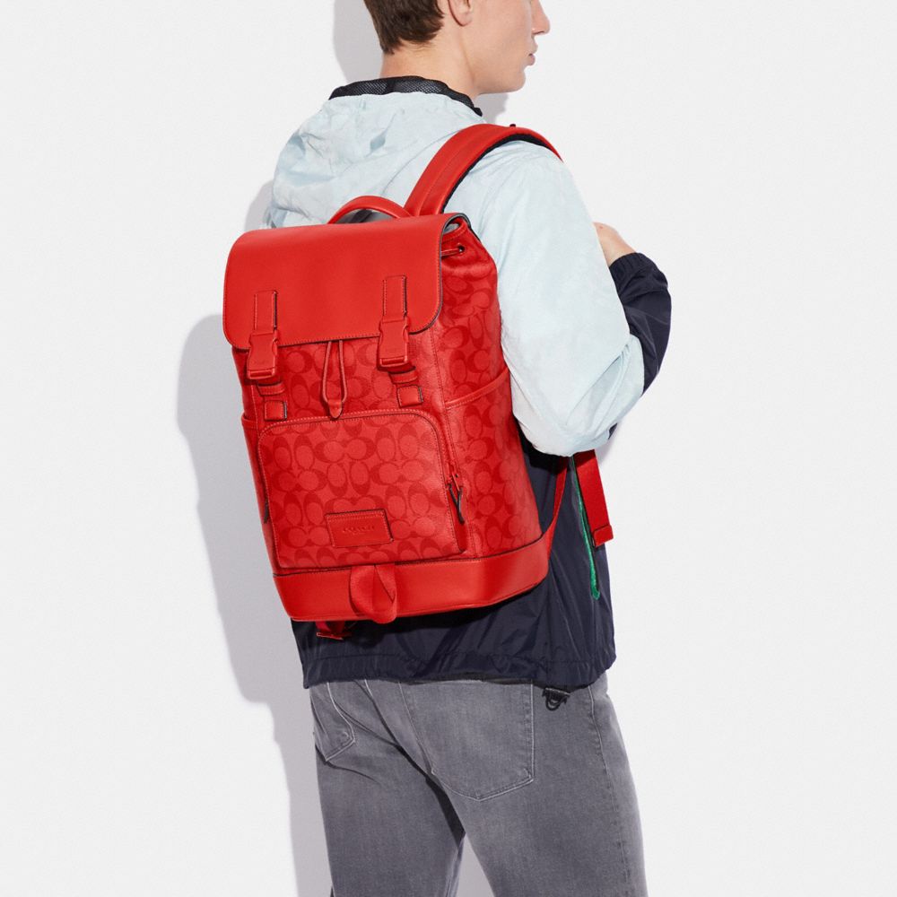 coach track backpack red