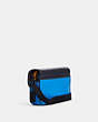 COACH®,TRACK CROSSBODY BAG IN COLORBLOCK WITH COACH,Medium,Gunmetal/Bright Blue/Chalk Multi,Angle View