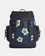 COACH®,HUDSON BACKPACK WITH ALOHA FLORAL PRINT,X-Large,Gunmetal/Denim/Cream,Front View