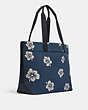 COACH®,TOTE BAG 38 WITH ALOHA FLORAL PRINT,X-Large,Black Copper/Denim/Cream,Angle View