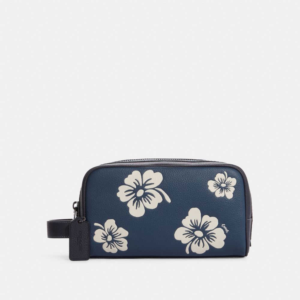 Beige Flower Printed Crossbody Tote