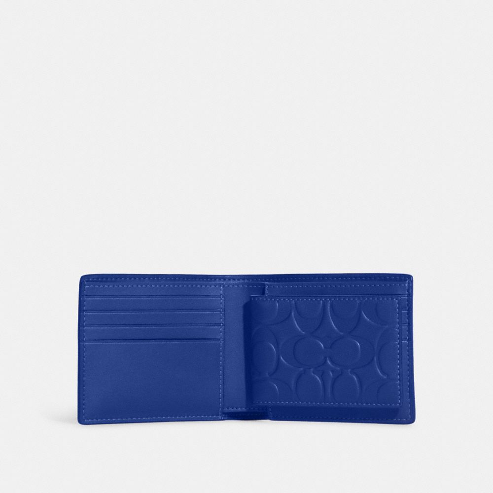 Coach Men's Leather 3-in-1 Wallet - Deep Blue - Size