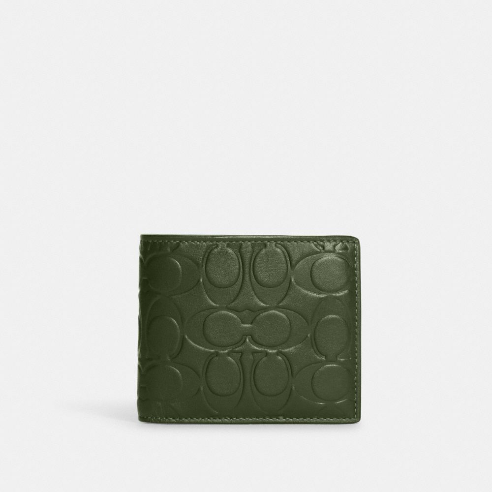 COACH®,3 In 1 Wallet In Signature Leather,Leather,Bi Fold,Logo,Casual,,Front View