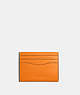 COACH®,SLIM ID CARD CASE,Refined Calf Leather,Black Antique Nickel/Bright Mandarin,Front View