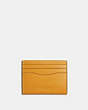 COACH®,SLIM ID CARD CASE,Cuir de veau raffiné,Bronze industriel/Jaune moutarde,Front View