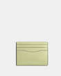 COACH®,SLIM ID CARD CASE,Refined Calf Leather,Gunmetal/Pale Lime,Front View