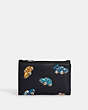COACH®,SLIM BIFOLD CARD WALLET WITH CAR PRINT,Gunmetal/Midnight Multi,Front View