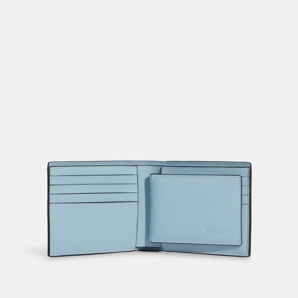 Boxed Card Case And Belt Gift Set In Colorblock Signature Canvas