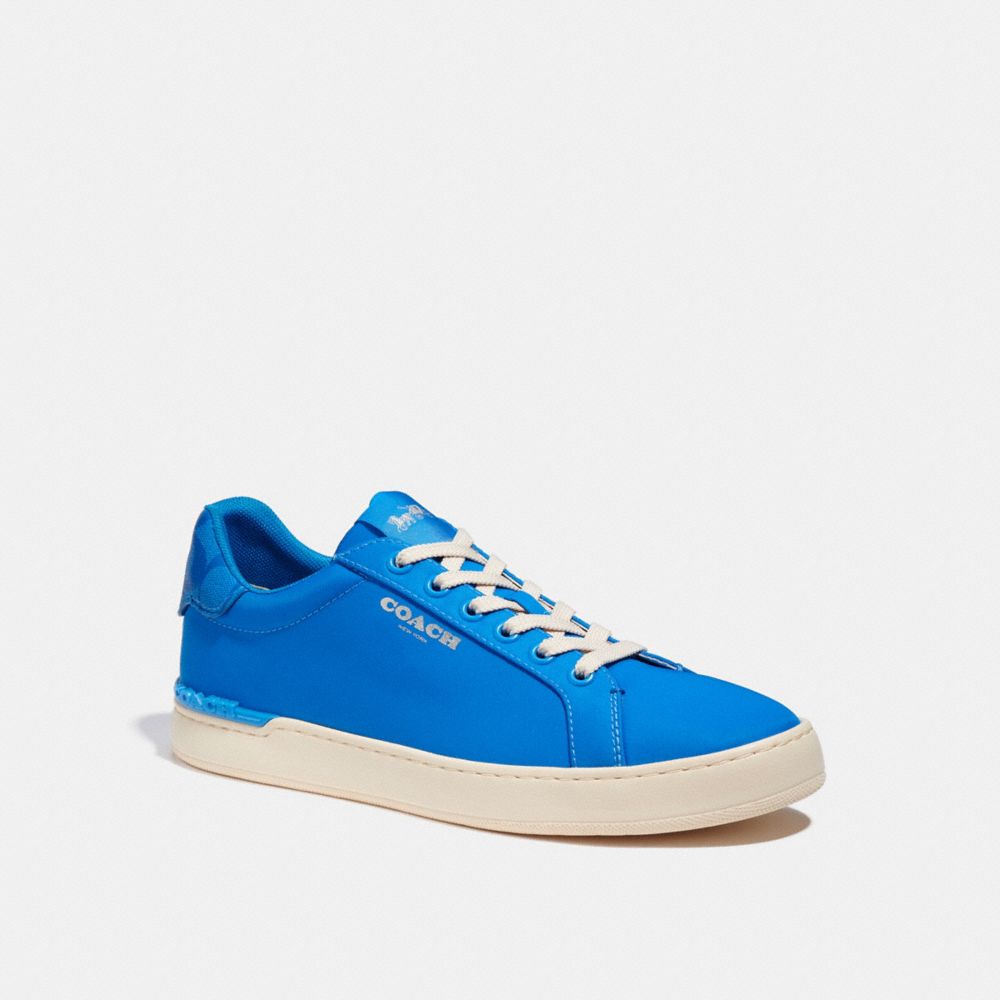 COACH®,CLIP LOW TOP SNEAKER,Bright Blue,Front View