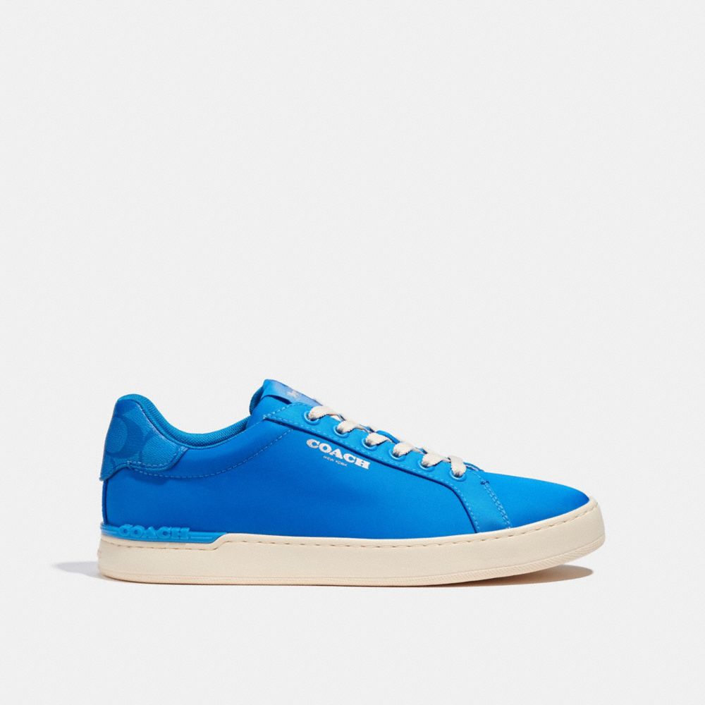 COACH®,CLIP LOW TOP SNEAKER,Bright Blue,Angle View