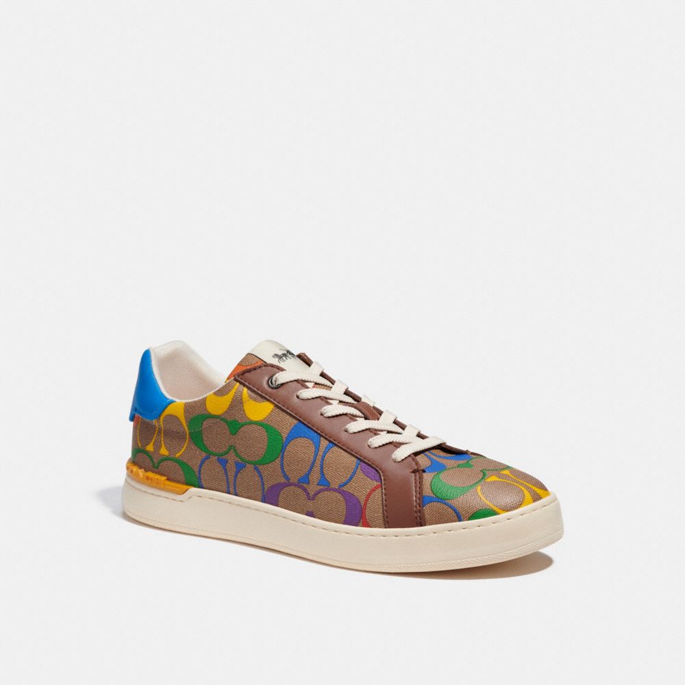 Clip Low Top Sneaker In Rainbow Signature Canvas