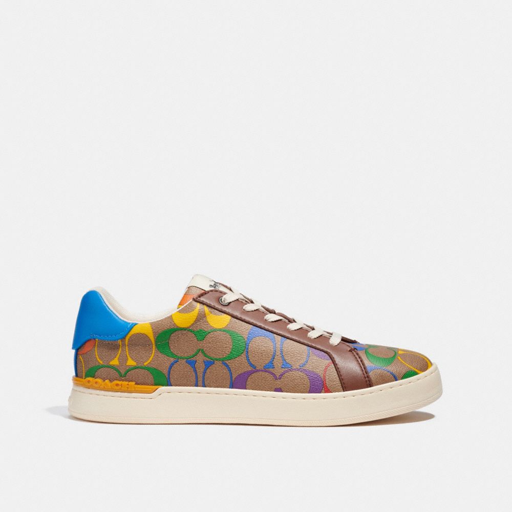 Clip Low Top Sneaker In Rainbow Signature Canvas