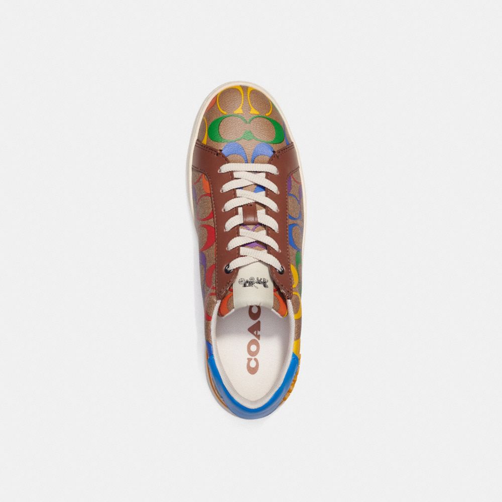 COACH®  Clip Low Top Sneaker In Rainbow Signature Canvas