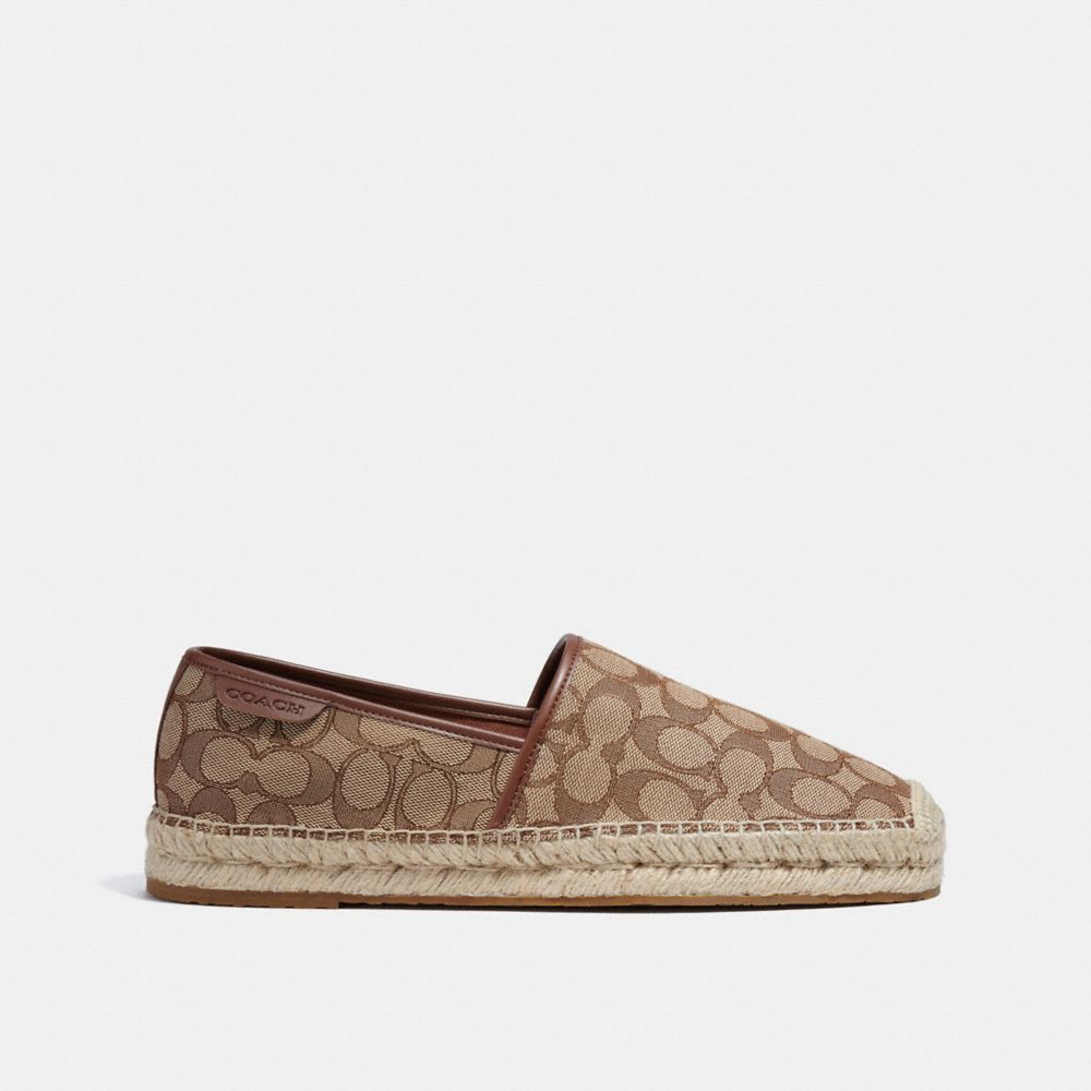 COACH®,ESPADRILLE,Tan/Saddle,Angle View