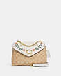COACH®,TAMMIE SHOULDER BAG IN SIGNATURE CANVAS WITH FLORAL WHIPSTITCH,Gold/Light Khaki Chalk Multi,Front View