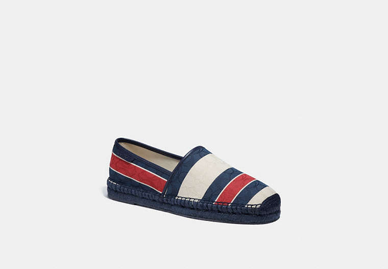 COACH®,ESPADRILLE WITH STRIPES,Midnight Red Multi,Front View