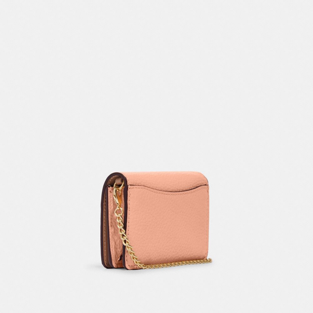COACH® | Mini Wallet On A Chain With Floral Whipstitch