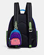 Breloque pour sac mini sac à dos Court en toile signature à contraste de couleur