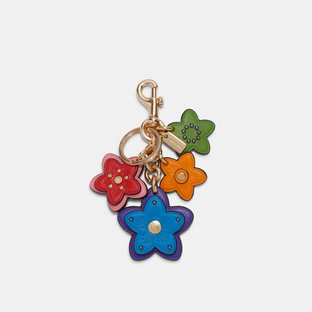 COACH® | Wildflower Cluster Bag Charm In Colorblock Signature Canvas