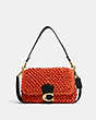 COACH®,SOFT TABBY SHOULDER BAG,Straw/Smooth Leather,Small,Brass/Red Orange Black,Front View