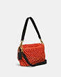 COACH®,SOFT TABBY SHOULDER BAG,Straw/Smooth Leather,Small,Brass/Red Orange Black,Angle View